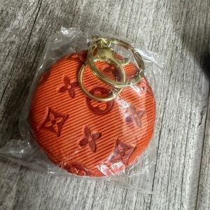 Orange Keychain mirro with Gold Accents